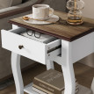 Table de chevet Salal avec tiroir et étagère bois blanc chêne
