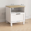 Table de chevet Heluis moderne avec tiroir et étagère ouverte blanc bois