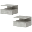 Table de chevet Belisval murale avec tiroir et niche gris ciment