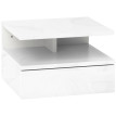 Galveio Table de chevet suspendue tiroir étagère ouverte blanc