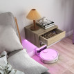 Table de Chevet Eleo LED RGB Flottante avec Tiroir Bois Naturel