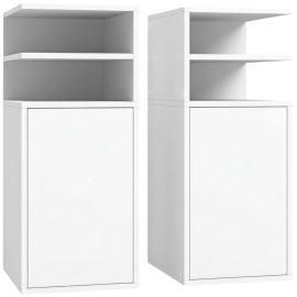 Table de chevet Torin meuble de chambre avec rangement blanc