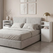 Table de chevet Torin meuble de chambre avec rangement blanc