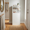 Table de chevet Torin meuble de chambre avec rangement blanc