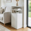 Table de chevet Torin meuble de chambre avec rangement blanc