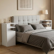 Table de chevet Torin meuble de chambre avec rangement blanc