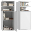 Table de chevet Torin meuble de chambre avec rangement blanc