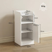 Table de chevet Torola avec station de charge et rangement blanc