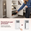 Table de chevet Torola avec station de charge et rangement blanc