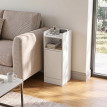 Table de chevet Torola avec station de charge et rangement blanc