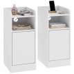 Table de chevet Torola avec station de charge et rangement blanc