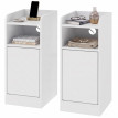 Table de chevet Torola avec station de charge et rangement blanc