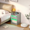 Table de chevet Orer LED USB charge gris