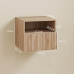 Table de chevet Felal murale design sans poignée niche ouverte tiroir bois naturel