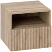 Table de chevet Felal murale design sans poignée niche ouverte tiroir bois naturel