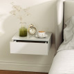 Florier Lot de 2 tables de chevet murales avec tiroir Blanc