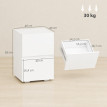 Ylova Lot de 2 Tables de Chevet avec 2 Tiroirs Haute Brillance Blanc
