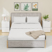 Ylova Lot de 2 Tables de Chevet avec 2 Tiroirs Haute Brillance Blanc