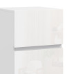 Ylova Lot de 2 Tables de Chevet avec 2 Tiroirs Haute Brillance Blanc