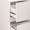Ylova Lot de 2 Tables de Chevet avec 2 Tiroirs Haute Brillance Blanc