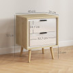 Galon Lot de 2 Tables de Chevet Modernes 2 Tiroirs Blanc Chêne