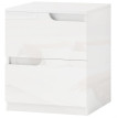 Table de nuit Rosys moderne 2 tiroirs design brillant blanc