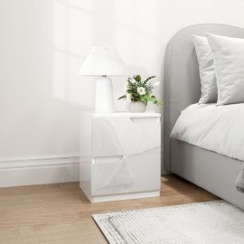 Table de nuit Rosys moderne 2 tiroirs design brillant blanc