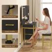 Ralac Coiffeuse maquillage miroir LED station de charge noir