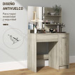 Aubios coiffeuse maquillage miroir tabouret rangement naturel beige