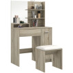 Aubios coiffeuse maquillage miroir tabouret rangement naturel beige
