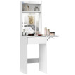 Salson Coiffeuse compacte miroir LED rangement blanc