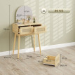 Estarria coiffeuse maquillage miroir arqué rotin naturel