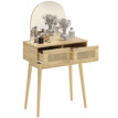Estarria coiffeuse maquillage miroir arqué rotin naturel