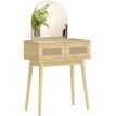 Estarria coiffeuse maquillage miroir arqué rotin naturel