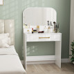Palo Coiffeuse compacte avec miroir 3 tiroirs Blanc