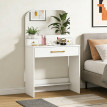 Palo Coiffeuse compacte avec miroir 3 tiroirs Blanc
