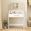 Palo Coiffeuse compacte avec miroir 3 tiroirs Blanc
