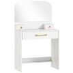 Palo Coiffeuse compacte avec miroir 3 tiroirs Blanc