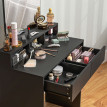 Ilot coiffeuse miroir 2 tiroirs 3 compartiments noir