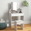 Tera Coiffeuse Miroir Tiroirs Étagères Blanc