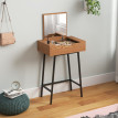 Salio Coiffeuse avec miroir pliable et rangements style industriel bois naturel