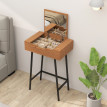 Salio Coiffeuse avec miroir pliable et rangements style industriel bois naturel