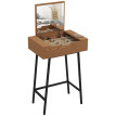 Salio Coiffeuse avec miroir pliable et rangements style industriel bois naturel