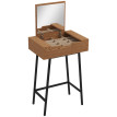 Salio Coiffeuse avec miroir pliable et rangements style industriel bois naturel