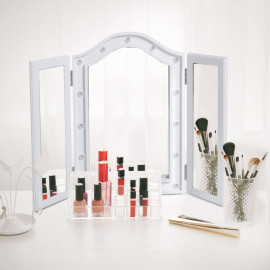 Miroir de Maquillage Florveven LED Pliable USB Hollywood Blanc