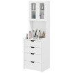 Coiffeuse Elen LED miroir rabattable tabouret rembourré blanc