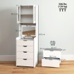 Coiffeuse Elen LED miroir rabattable tabouret rembourré blanc