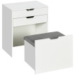 Ilrion coiffeuse maquillage miroir tiroir tabouret rangement blanc