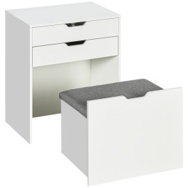 Ilrion coiffeuse maquillage miroir tiroir tabouret rangement blanc