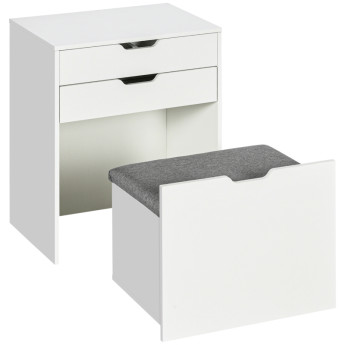 Ilrion coiffeuse maquillage miroir tiroir tabouret rangement blanc
